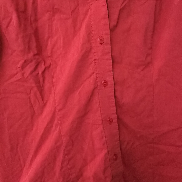 Worthington Top Women's Size 6 Red Button Up Shirt Long Sleeve Stretch Workwear - Picture 3 of 10